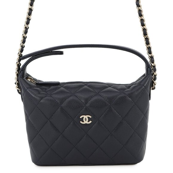 CHANEL Hobo ChainShoulder Calfskin Navy AP4386 - Picture 1 of 13